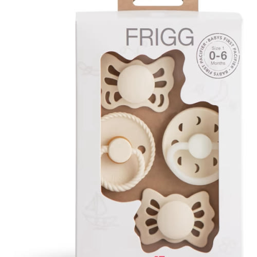 Amazon.com : FRIGG Baby's First Pacifier​ - Moonlight Sailing 4-Pack | Made in Denmark | BPA-Free (Cream, 0-6 Months) : Baby