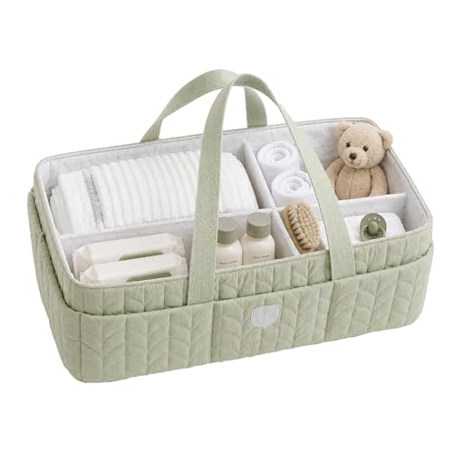 Koala Babycare Baby Diaper Caddy Organizer - Large Portable Nursery Storage Baby Basket with Handles for Newborn Essentials, Diapers, Wipes - Changing Table Caddy Organizer for Boy & Girl
