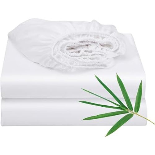 2 Pack Bamboo Viscose Cooling Fitted Sheet Twin Size Only