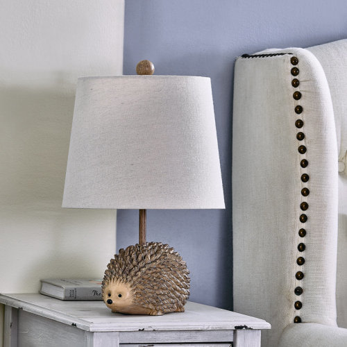 Ophelia & Co. 18.5" Brown Textured Resin Hedgehog Table Lamp & Reviews | Wayfair