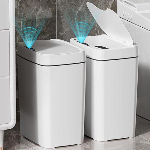 2 Pack Automatic Bathroom Trash Can with Lid