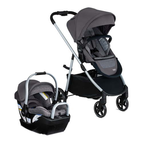 Britax Willow Grove SC Baby Travel System, Infant Car Seat and Stroller Combo with Base, Pindot Stone