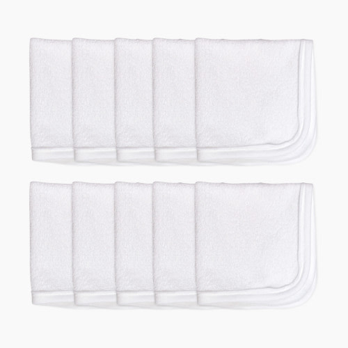 Honest Baby Clothing 10-Pack Organic Cotton Baby Terry Wash Cloths - White, Os