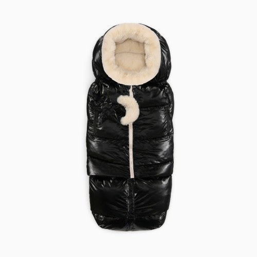 7AM Enfant Blanket 212 Evolution - Black Liquid Shine/Arctic White Faux Fur, Ushuaia, 6 M-4 T