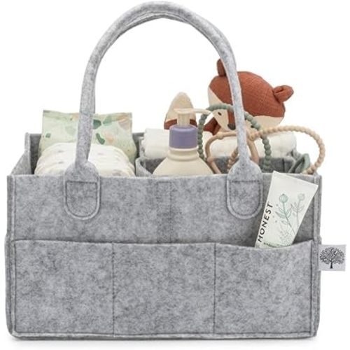 Parker Baby Co. Felt Diaper Caddy Organizer - Regular, Gray