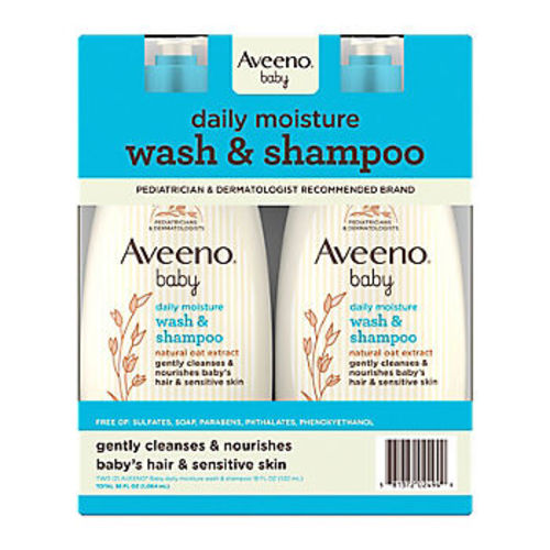 Aveeno Baby Daily Moisture Body Wash & Shampoo with Natural Oat Extract, 2 pk./18 fl. oz.
