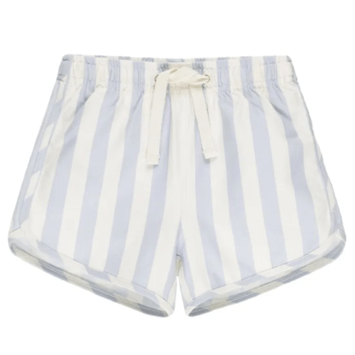 Recycled Fiber Stripe Swim Shorts | Ivory