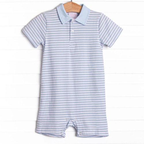 Levi Short Romper, Cloud Blue Stripe – Stitchy Fish