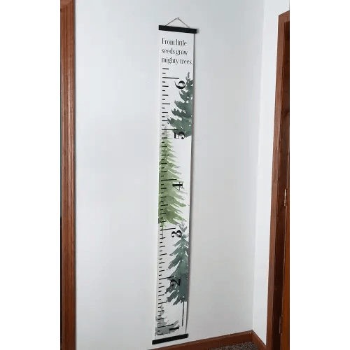 Watercolor Trees Canvas Growth Chart for Wall Nursery Decor - Ready to Hang Kids Height Wall Chart - Growth Chart for Kids - Height Chart for Kids - Kids Growth Chart Wall Hanging