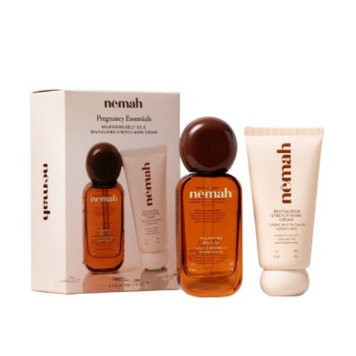 Nemah Pregnancy Essentials Belly Oil + Stretch Mark Cream Maternal Skincare Gift Set - 3.4 fl oz/2ct