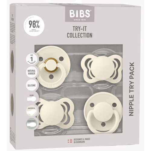 BIBS Ivory Try-It Collection: Ideal Pacifier Set _ Ivory
