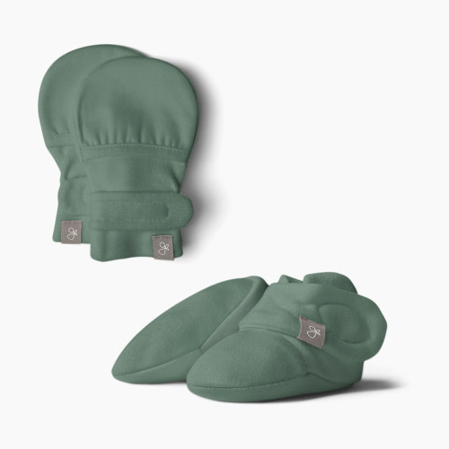 Goumi Kids Organic Cotton Mitts & Boots - Balsam Fir, 0-3 Months