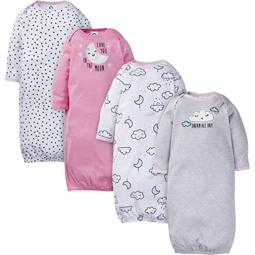 Gerber Baby Girls' 4-pack Sleeper Gown