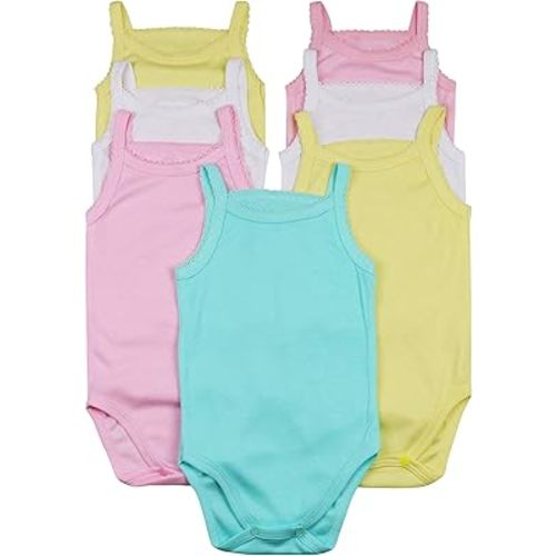 ToBeInStyle Baby Girls' 4 Pack Overall One-Piece Bodysuit