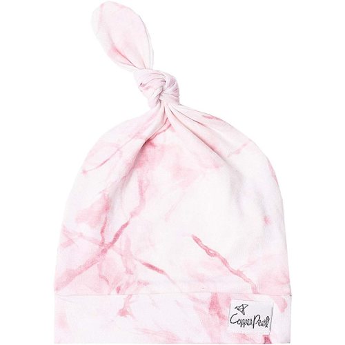 Copper Pearl, Baby Beanie Hat Top Knot Stretchy Soft - Roxy - 0-4 Months