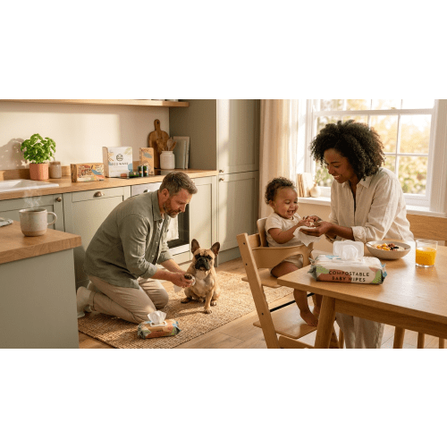 Bamboo Baby Wipes & Home Compostable Bags | Eco Wave