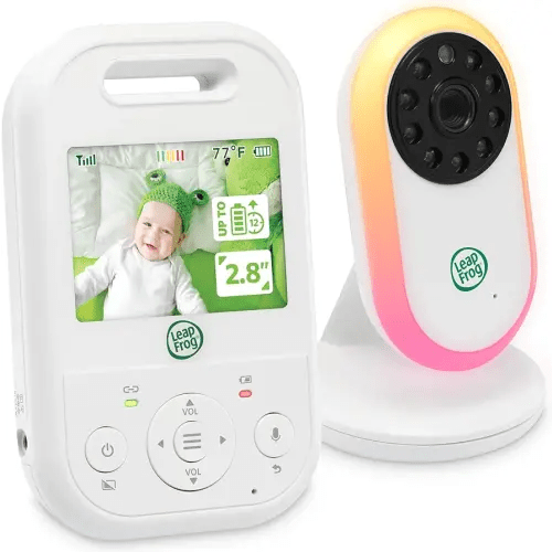 LeapFrog LF2423 Baby Monitor, 2.8” Screen Video Monitor with Camera, 2-Way Audio, 1000ft Range, Night Vision, Soothing Lullabies, Temperature Sensor, Secure Transmission No WiFi