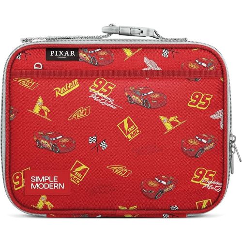 Simple Modern Disney Kids Lunch Box for School | Reusable Insulated Lunch Bag for Toddler, Girl, and Boy | Meal Containers with Exterior & Interior Pockets | Hadley Collection | Cars Lightning Speed