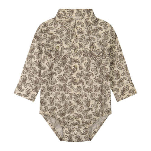 Wrangler Infant Long Sleeve Cream/Brown Paisley Bodysuit – Little Buffalo Creek Co.