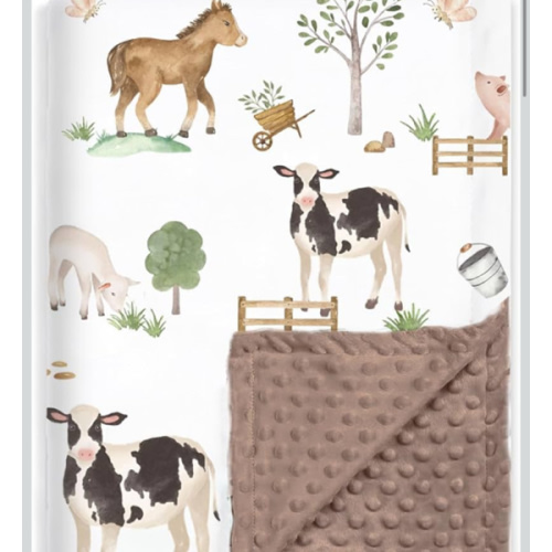 Amazon.com: BOPRIO Baby Blankets for Boys Girls, Soft Lightweight Nursery Minky Blankets with Double Layer Dotted Backing for Infant Toddler Nursery Crib with Cute Farm Animals Design 30 x 40 Inch : Baby