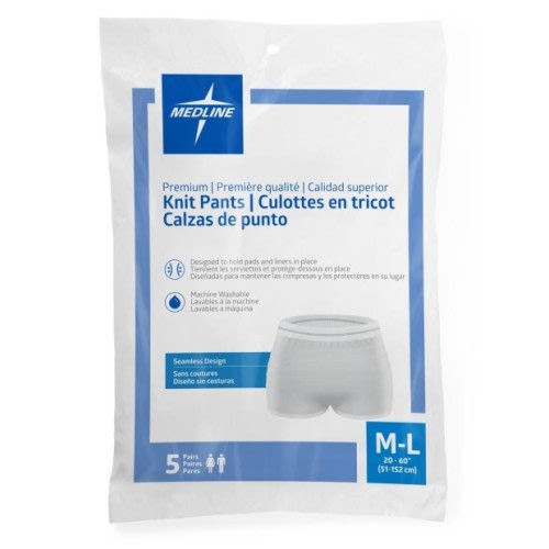 Medline Premium Knit Incontinence Underpants (5-Pack)