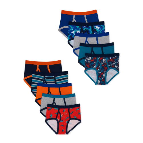 Wonder Nation Boys Brief Underwear, 10-Pack, Sizes S-XL