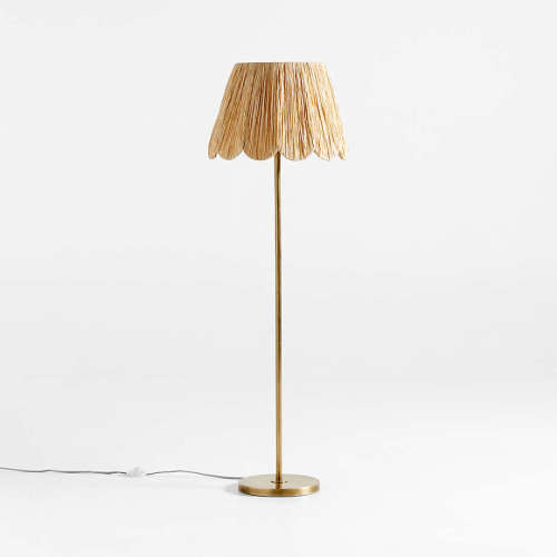 Greta Scalloped Raffia Floor Lamp