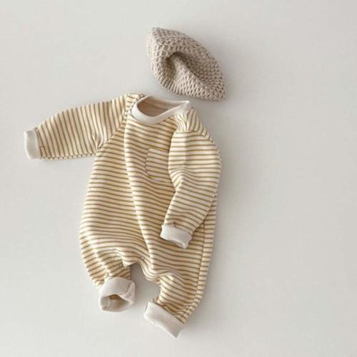 Baby Round Neck Striped Romper