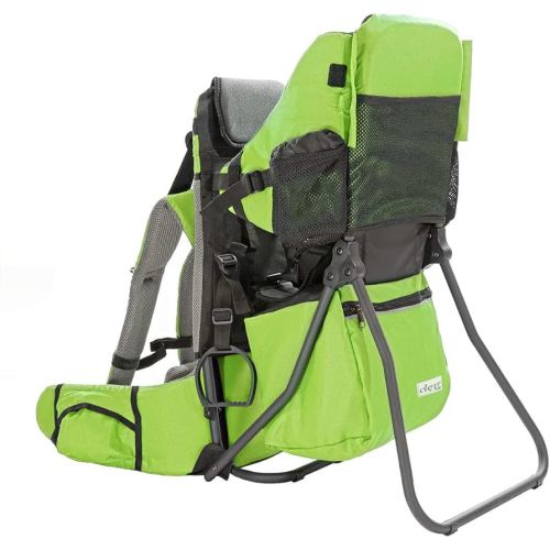 ClevrPlus Cross Country Baby Backpack Carrier, Green, Toddler Hiking Backpack with Comfortable Seat, Adjustable Straps & Belt, Foldable Frame Lightweight Large Capacity Child Carrier for Outdoor