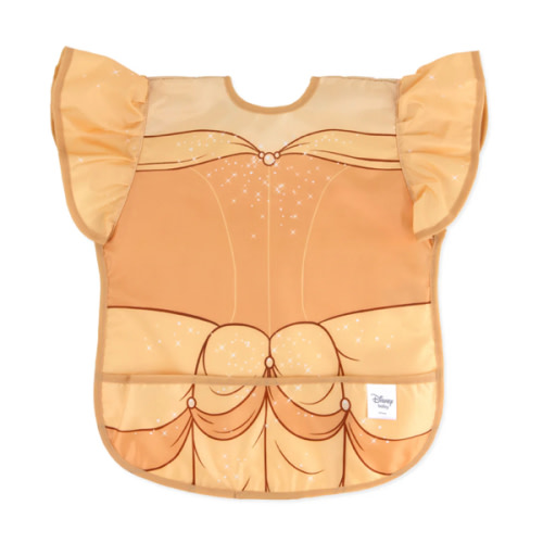 Bumkins Disney Princess Ruffle Apron Bib, Belle | Stain-Resistant