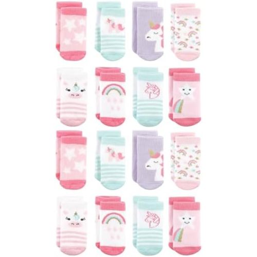 Hudson Baby Unisex Baby Cotton Rich Baby Terry Socks 16-Pack