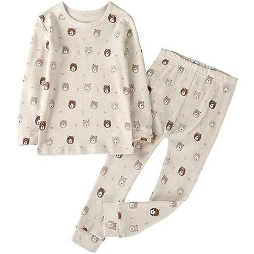 Owlivia 100% Organic Cotton Baby Long Sleeve Pajama Sets, Toddler Boy Girl 2-Piece Sleepwear