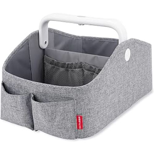 Skip Hop Diaper Caddy Organizer with Touch Sensor Night Light Nursery Style Heather Grey