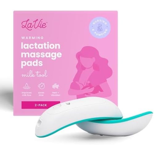 LaVie 2-in-1 Warming Lactation Massager, 2 Pack, Heat and Vibration, Pumping and Breastfeeding Essential, for Clogged Ducts, Improved Milk Flow, Mastitis