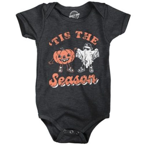 Tis The Season Baby Bodysuit Funny Sarcastic Halloween Graphic Novelty Jumper For Infants - Crazy Dog Baby Bodysuit For Halloween Season Black 12