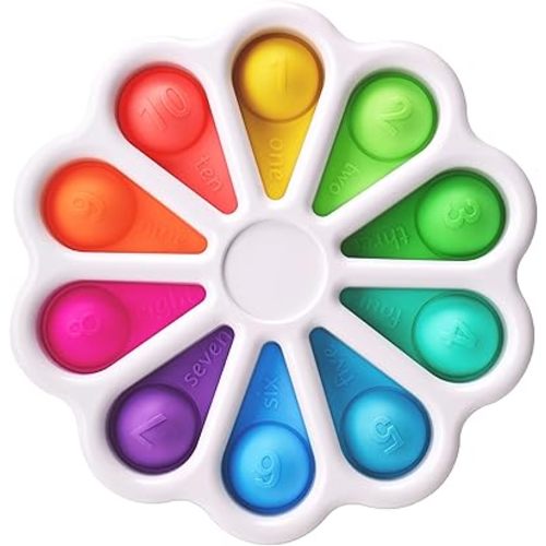 Pop Fidget Sensory Toys for Toddlers 1-3, Montessori Toys for 1 2 3 Year Old, Toddlers Push and Popping Bubbles Digits Number Learning Sensory Preschool Toy