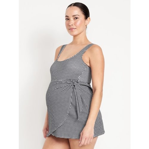 Maternity Classic Wrap Pique Swim Dress | Old Navy