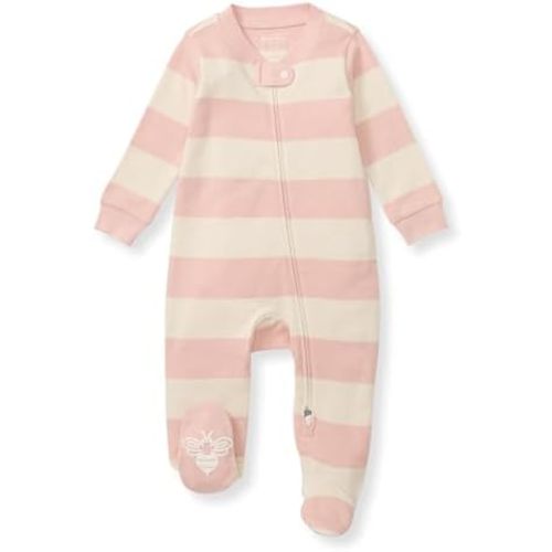 Burt's Bees Baby Girls' Organic Cotton Sleep and Play Footed Pajamas