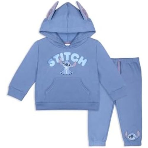 Disney Lilo and Stitch Baby Girls 2 Piece Hoodie and Pant Sets for Infants – Blue