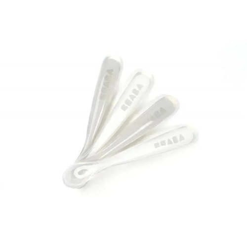 Beaba - 4Pk First Stage Silicone Spoons, Cloud