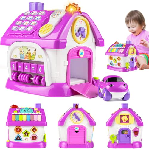 Marstone Toys for 1-2 Year Old Girls, Purple 8-in-1 Musical Learning House | One year old girl birthday gifts, combines learning & play to hold little ones’ focus and keep them occupied