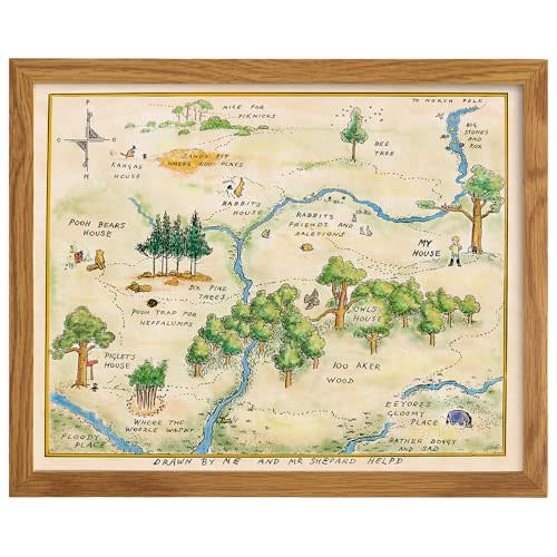 Vintage Nursery Decor FRAMED - Baby Room Decor - Toddler Room Artwork - Little Boys Bedroom Picture - Baby shower Decorations - Hundred Acre Wood - Kids Wall Art - Girls Decoration