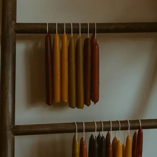 Hand-Dipped Beeswax Tapers — Wild Oaks Apothecary