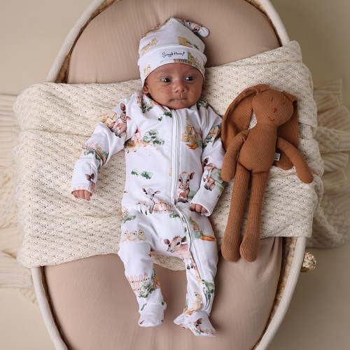 Farm Organic Baby Snuggle Sleepsuit Footie | Snuggle Hunny