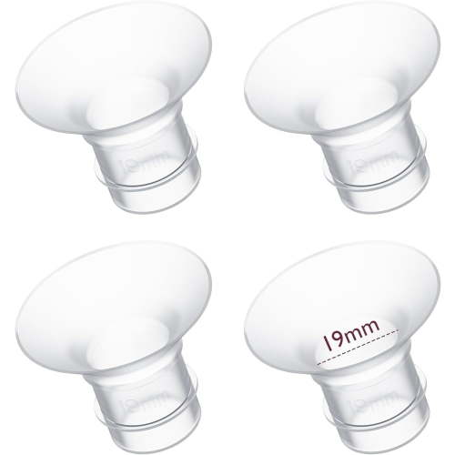 Momcozy Silicone Breast Pump Replacement Flange Insert, 19mm Fits 24mm Shields, 4pcs