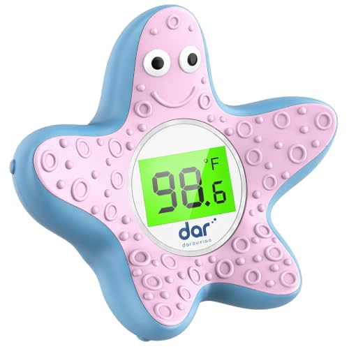 Baby Bath Thermometer for Tub,Floating Digital Water Temperature Thermometer with Instant Accurate Reading,3-Color Safety Light,Auto On/Off for Newborn,Infant & Toddler（Starfish）