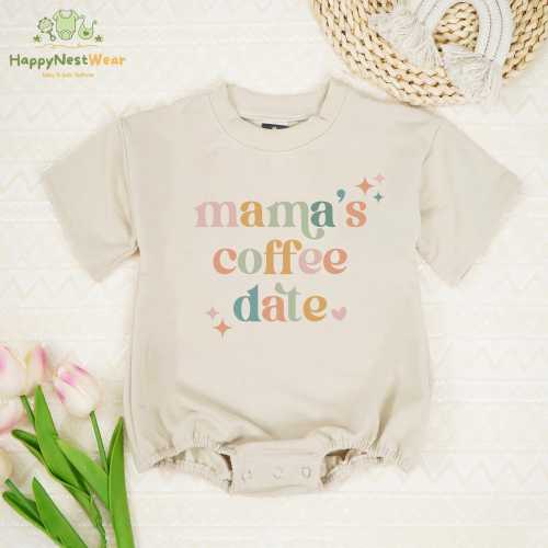 Mama's Coffee Date Baby Romper, Cute Baby Bodysuit, Coffee Baby Romper, Coffee Lover Gifts, Newborn Bodysuit, Mom's Coffee Date Bodysuit