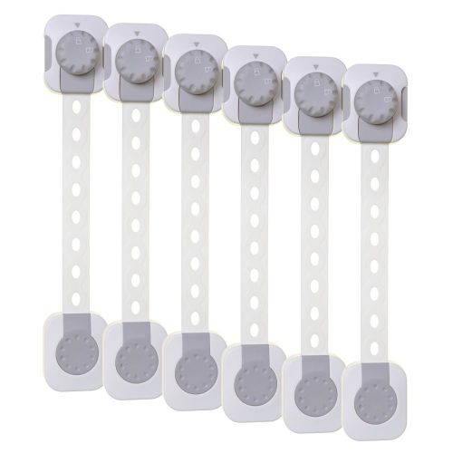 Dreambaby Twist 'N Lock Multipurpose Latches White Grey 6 Pack