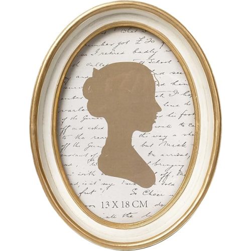 AELS 5x7 Inch Vintage Picture Frame, Elegant Antique Photo Frames with Glass Front, Photo Display, Tabletop Wall Hanging, Gift Ideas, Off-white Oval with Gold Trim