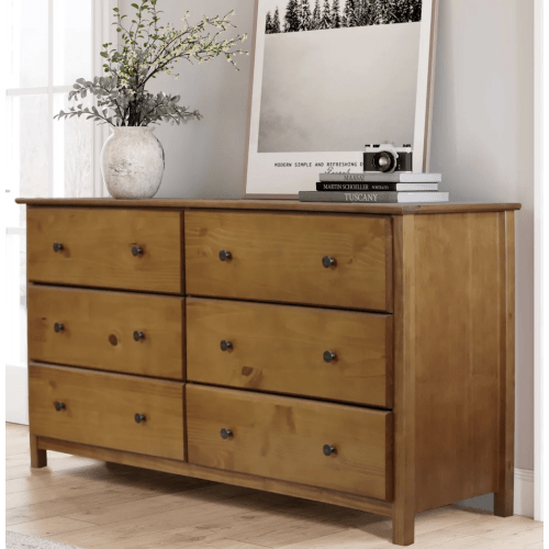 Walnut Shaker 6-Drawer Dresser – Grain Wood Furniture